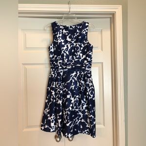 Navy & White Floral Dress
